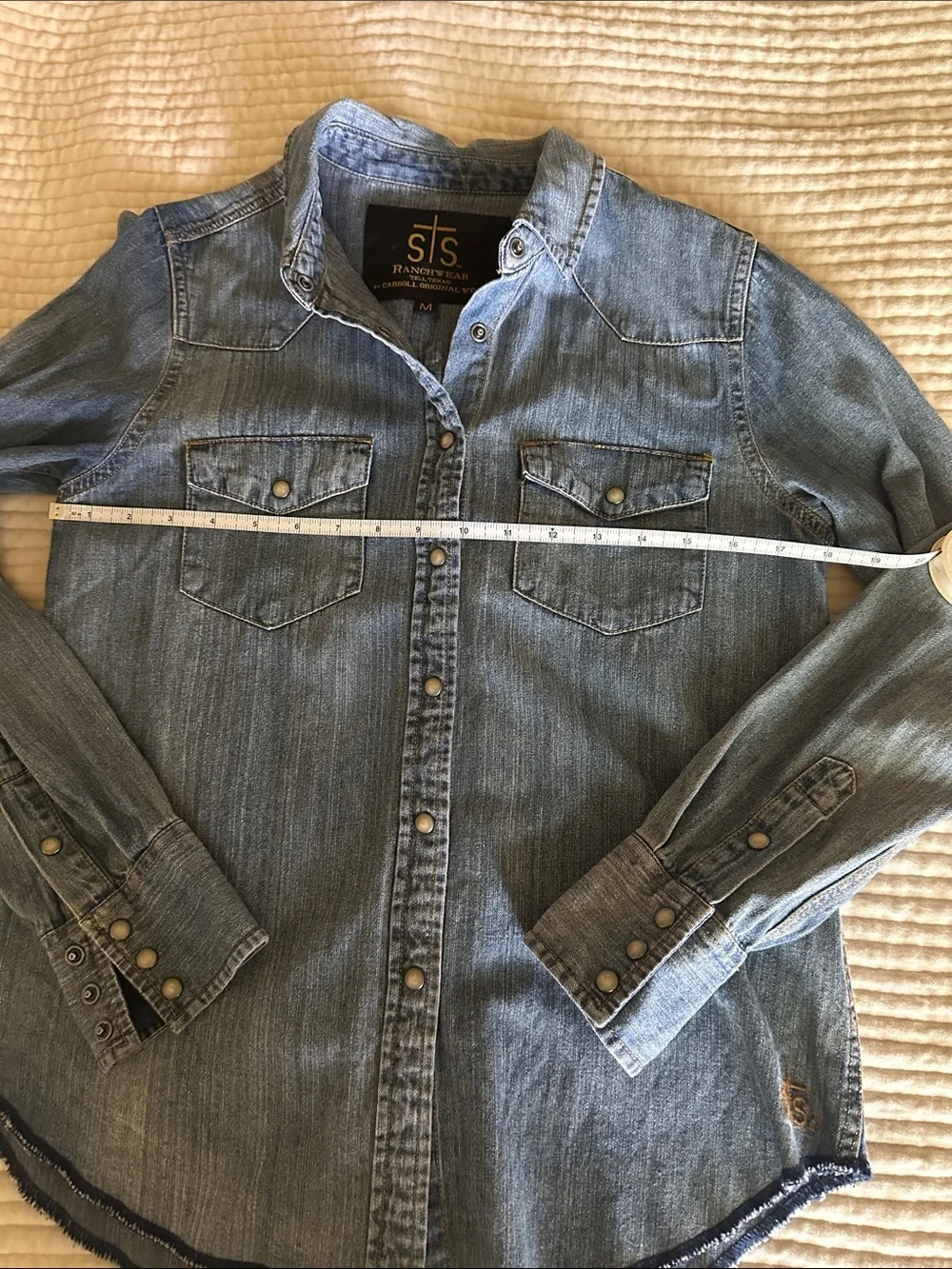 STS Ranchwear Light Blue Denim Western Snap-Front Shirt - Picture 5 of 6